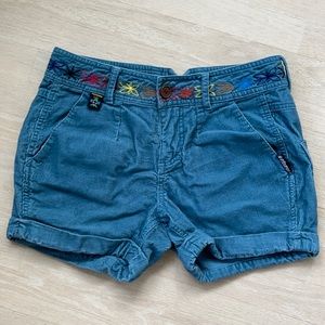 Blue corduroy Maloja embroidered shorts